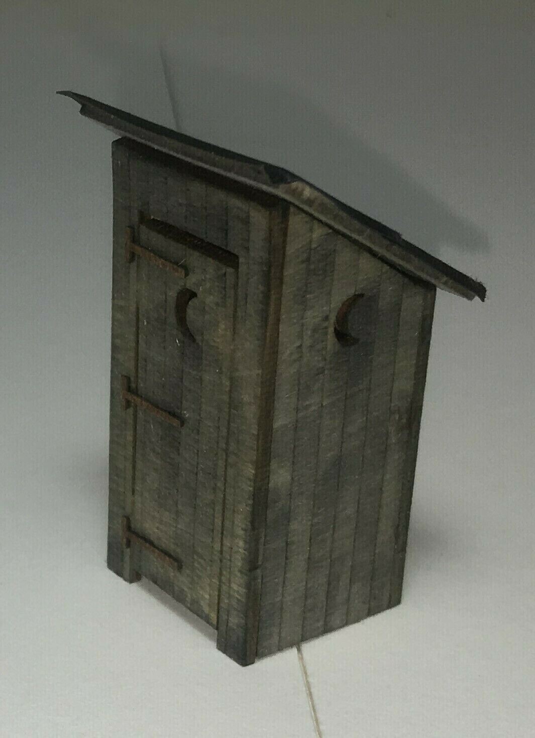 "OUTHOUSE: 2-pack" ;MOTRAK MODELS #67000; laser-cut wood kit.