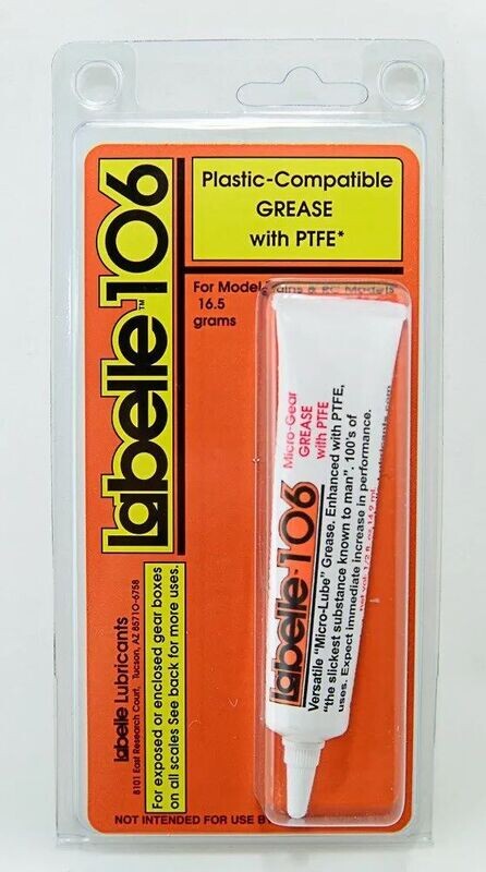 LABELLE 106  MICRO GREASE with  PTFE for all scale trains.; (See NOTES).