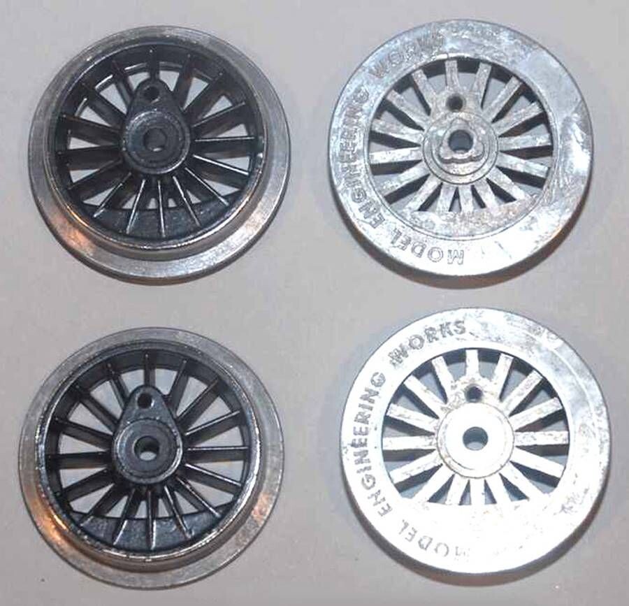 WHEEL: HIAWATHA DRIVER, black open-spoke, nickel rim; for 1681 Hudson & Hiawatha; 1-3/4" diam. No gear boss
