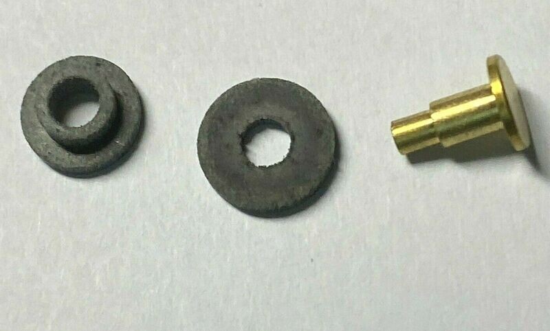 DRAWBAR REPAIR SET: Drawbar to front tender truck; (most engines);  PA10751 rivet, bushing, & fiber washer (3 pcs)