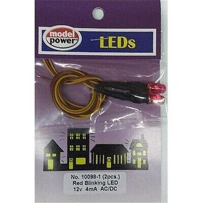 LED: BLINKING RED LED; 12-VOLT, wired; (pair)