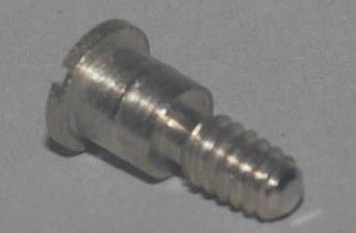 SCREW: SHOULDERED TRUCK SCREW, pan-head Ni slotted; 3/16" shoulder; 3/8" long; for AF O-gauge Streamline & Zephyr passenger car trucks.