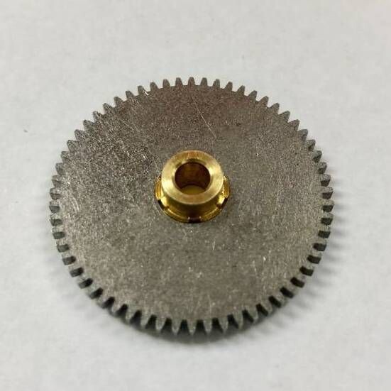 GEAR, IDLER,  Chicago "O"  
gauge; (Zephyr, etc); 1-5/16"; 60 teeth; with raised hub.