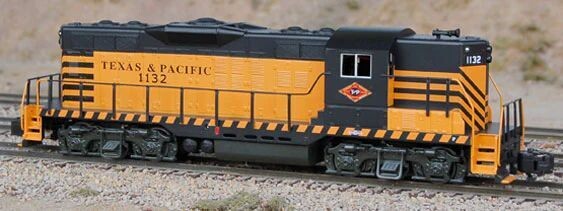 T&P GP9 #1132; Black & Orange paint scheme; AC-HighrailL Wired for Cab--Forward start-up.