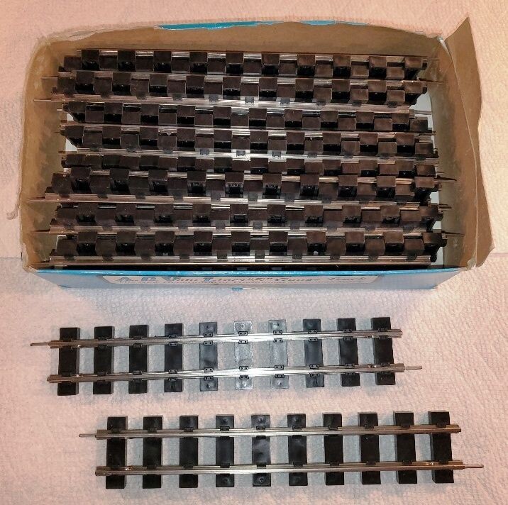 A. C. VALU  10" RIGID STRAIGHT TRACK; vinyl ties; 18 new sections in partial box.  VERY UNUSUAL !