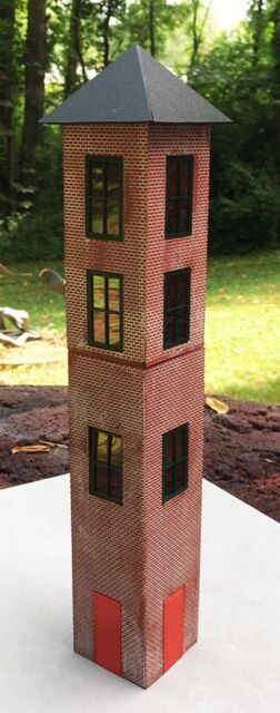 BRICK FIREHOUSE HOSE TOWER; Add-on for any typical brick fire station that has none; resin & wood