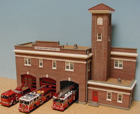 PCM CANYON COUNTY FIREHOUSE; (Pine Canyon Models); low-relief; no back; (resin kit); (have 2)
