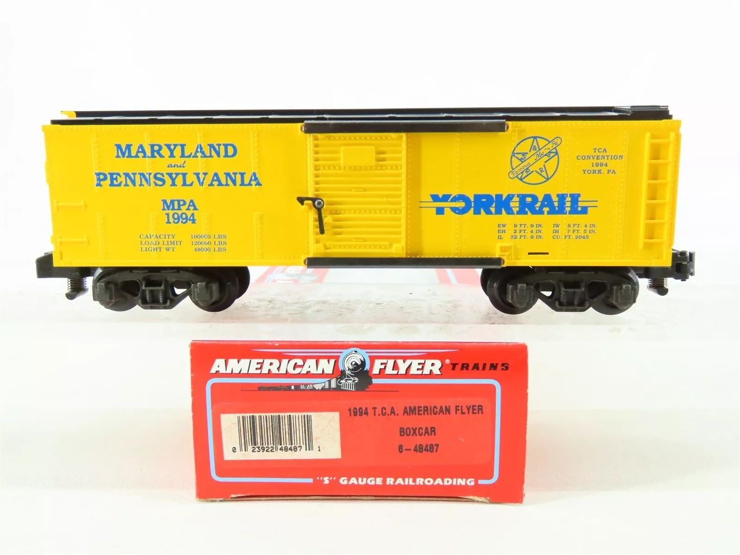 48487 MA & PA; "YORKRAIL"  BOXCAR; TCA; 1994; MIB