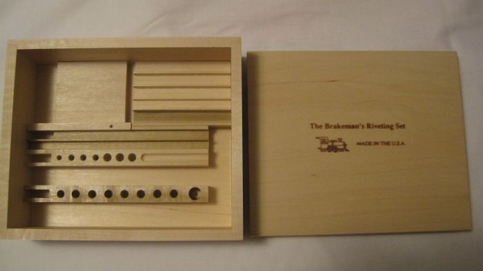BRAKEMAN'S SUPER-RIVETER 018: WOODEN SET BOX only; BR-BX1; compartmentalized for storage of all BR and BSR  "S" components.