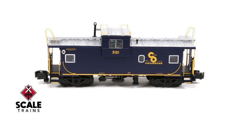 C&O E.V. CABOOSE #3126; new (ScaleTrains #75108); Highrail , with scale wheels & couplers included.