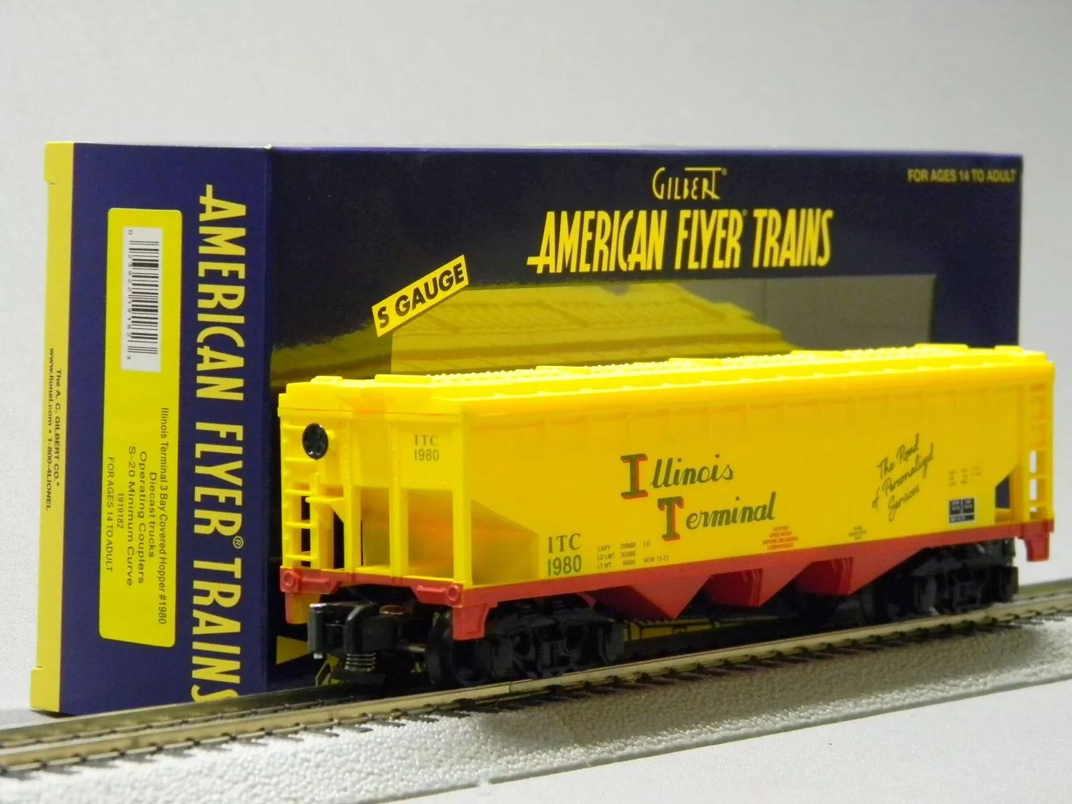 ​1919182;  ILLINOIS TERMINAL 3-Bay Covered Hopper #1980; NIB; 2019