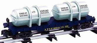 ATSF FLAT CAR with  dual JET-ENGINE TRANSPORT LOAD; 2002; MIB; Lionel 48527;  (have 2)
