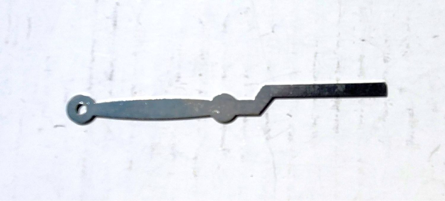 LINKAGE: MAIN ROD WITH DOGLEG, Ni finish, 3-1/2" long, 1/8" hole; for Prewar Chicago, 1-pc.