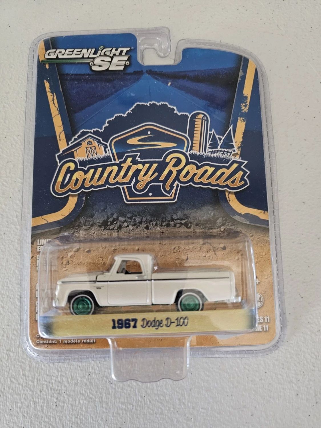 DODGE D-100 PICKUP; 1967;  white; GREENLIGHT; *new in pkg); (have 1).