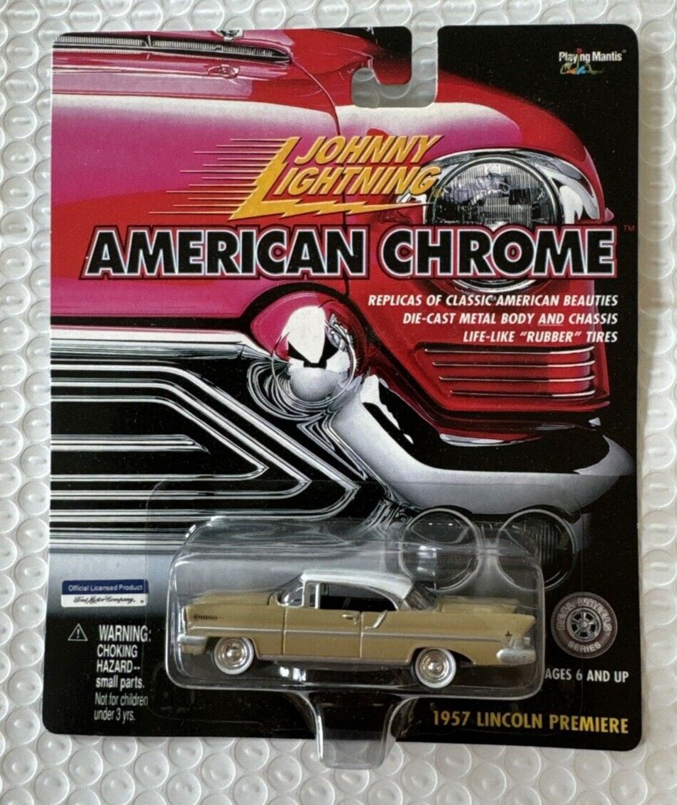 LINCOLN PREMIERE; 1957; tan & white; Johnny Lightning; (new in pkg); (have 1)