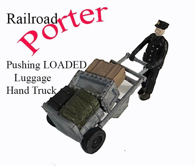PORTER with DOLLY & LUGGAGE, painted; MTS-FS814P