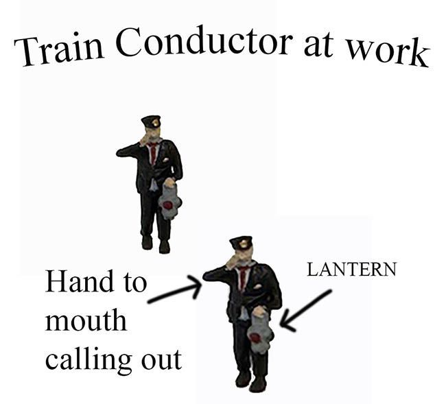 CONDUCTOR with LANTERN, painted; MTS-FS816P