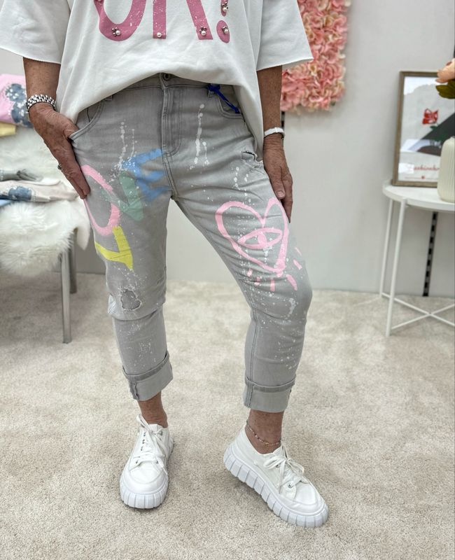 Jeans “LOVE“ Grau