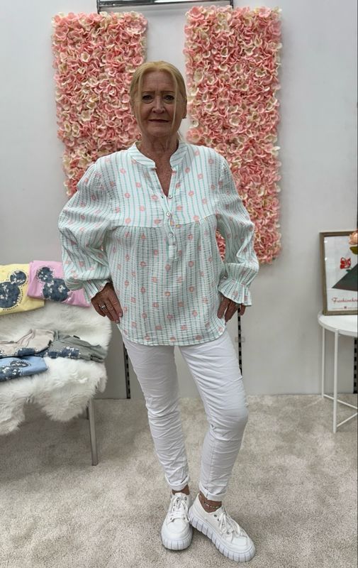 Musselin Bluse mit Blumen 