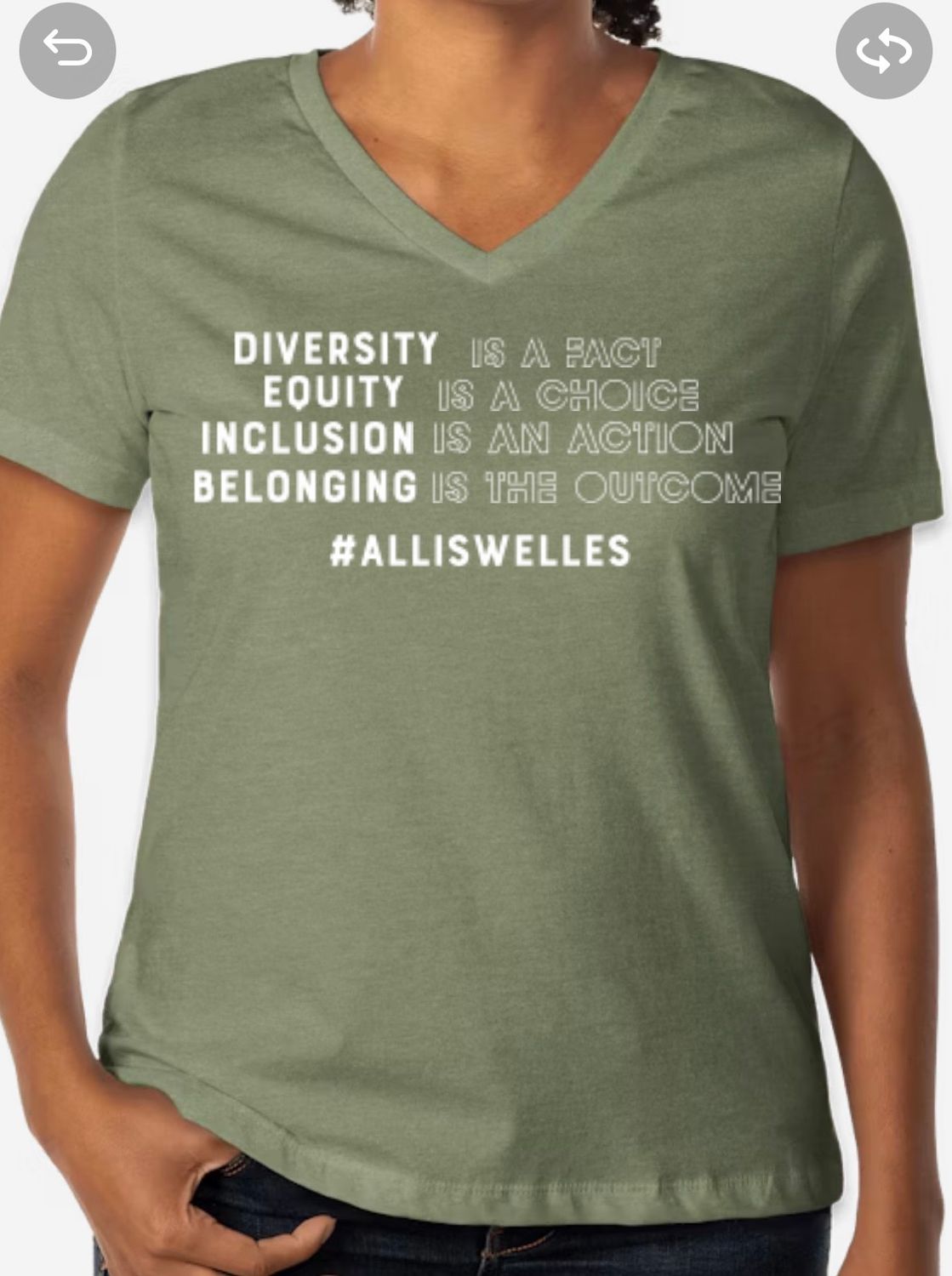 Inclusion Vneck - Heather Olive Green
