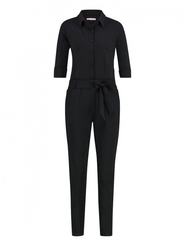 Angelique jumpsuit 3/4 mouw, zwart