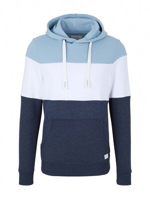 Tom Tailor hoodie colorblock, calm cloud blue
