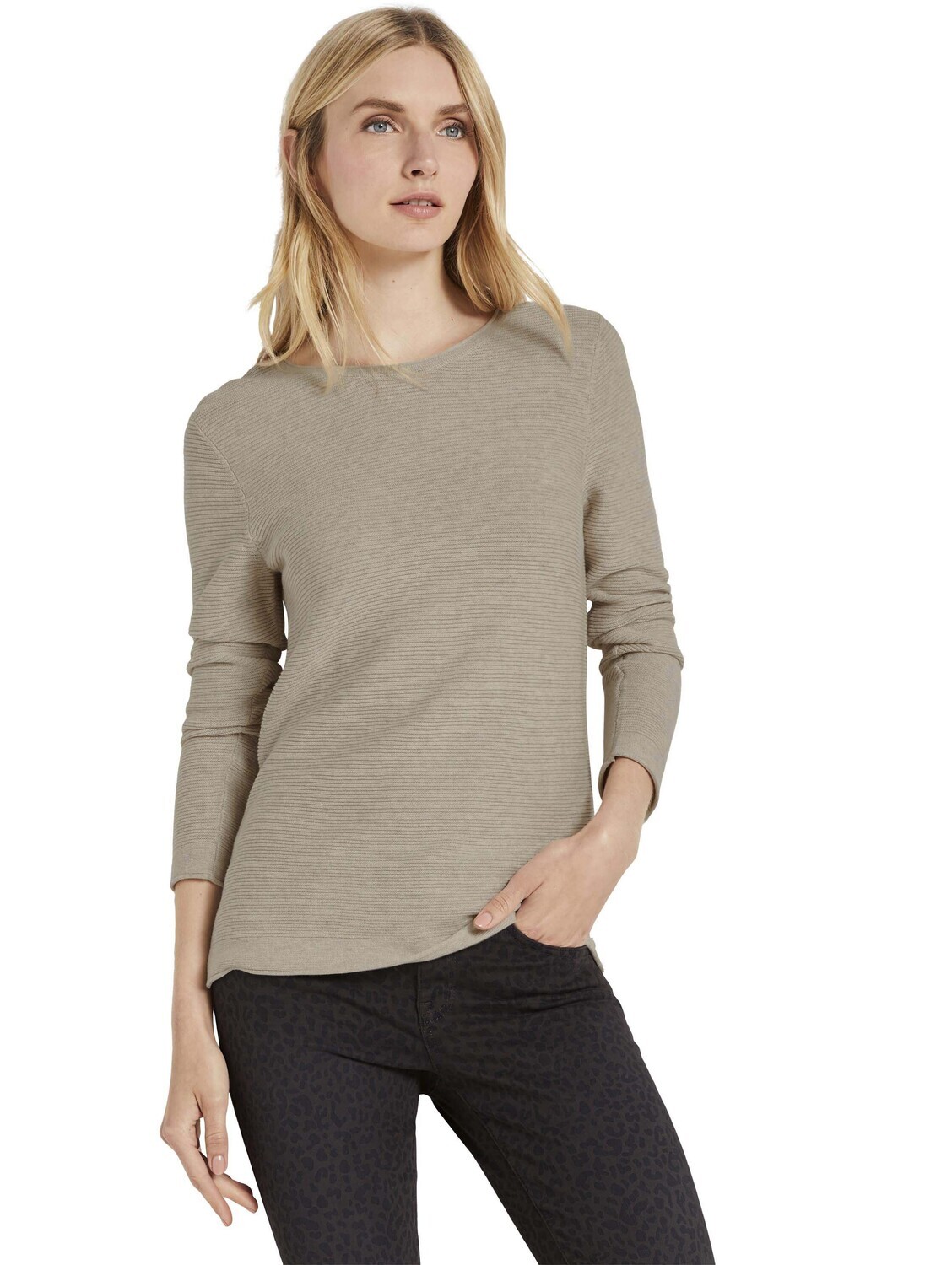 Tom Tailor trui, dusty alabaster melange