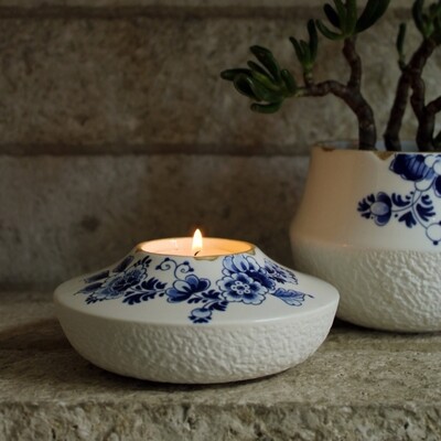 Blauw Bloesem waxinelichthouder