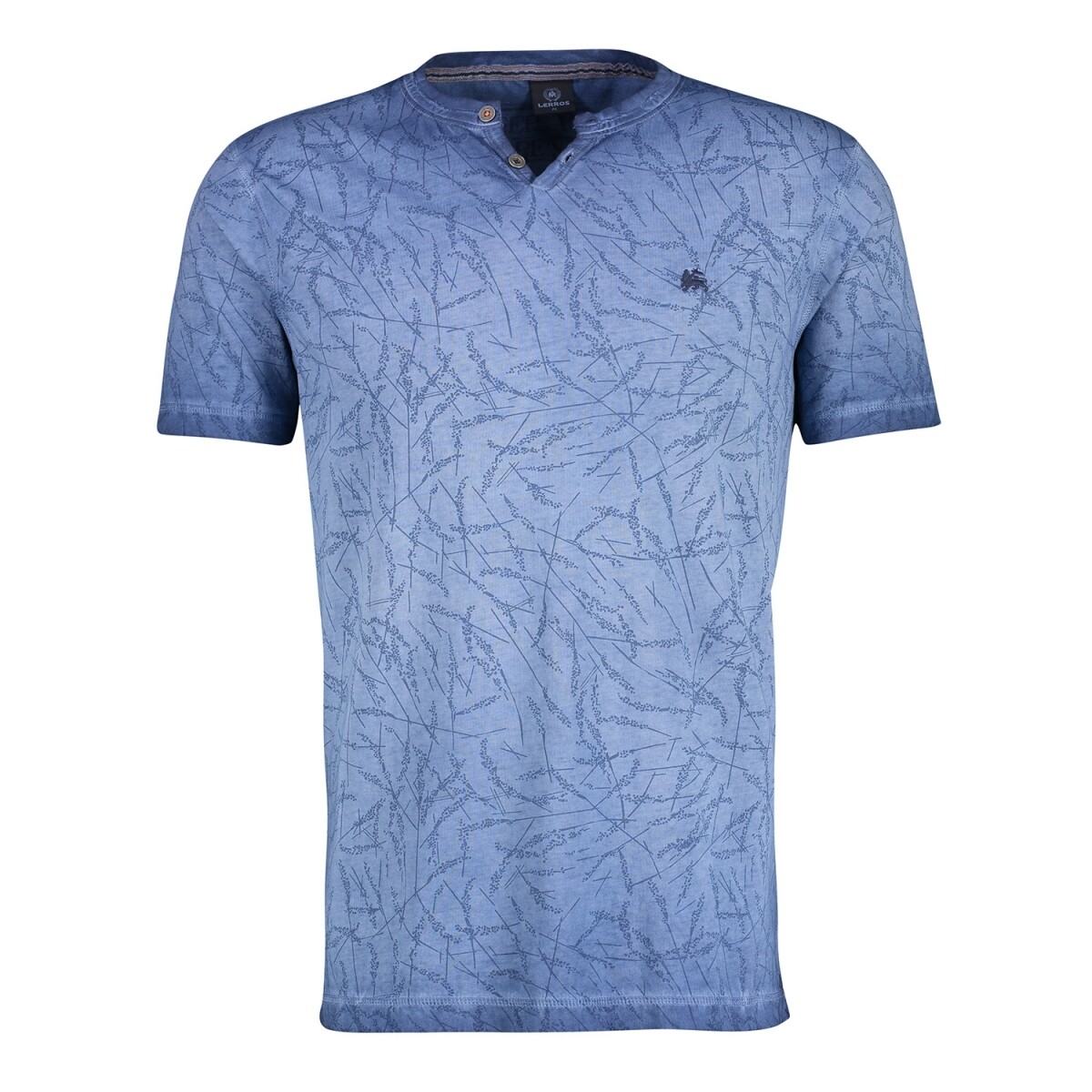 Lerros t-shirt serafino met print, storm blue