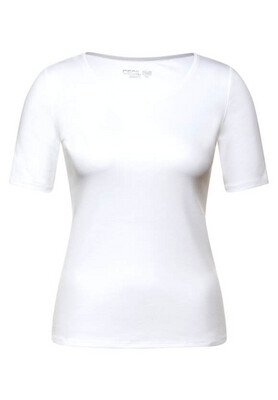 Cecil t-shirt in effen kleur Lena, white