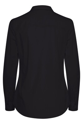 Fransa blouse met lange mouwen, zwart