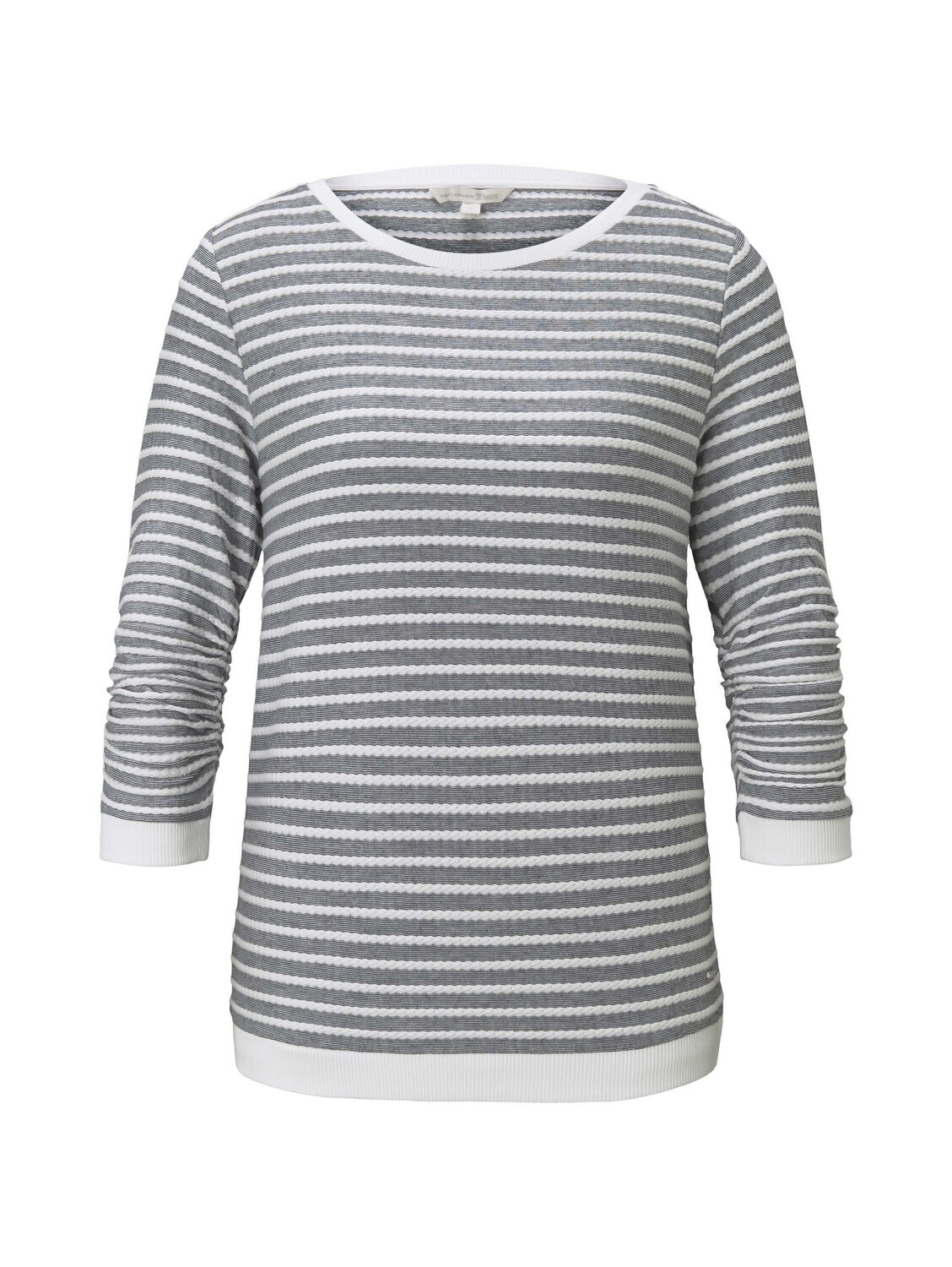 Tom Tailor gestreepte jacquard sweater, blue white structured stripe