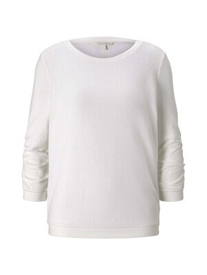 Tom Tailor sweater met textuur, off white
