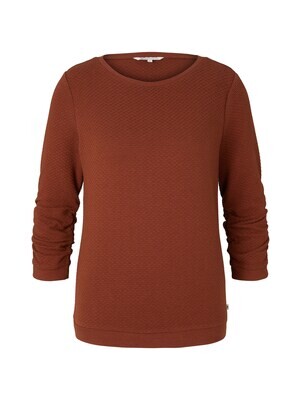 Tom Tailor sweater met textuur, nut brown