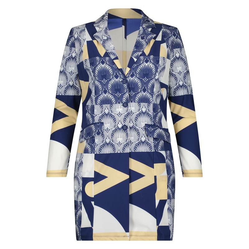 Plus Basics jacket long, graphic tiles