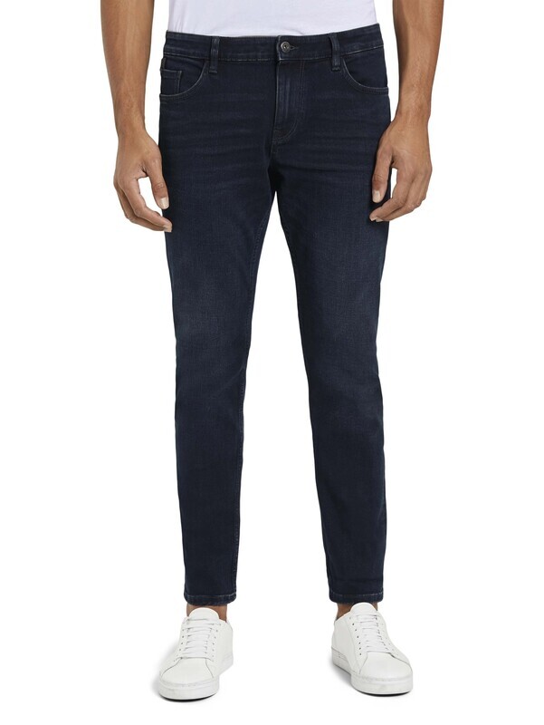 Tom Tailor Josh regular slim jeans, dark stone blue black denim