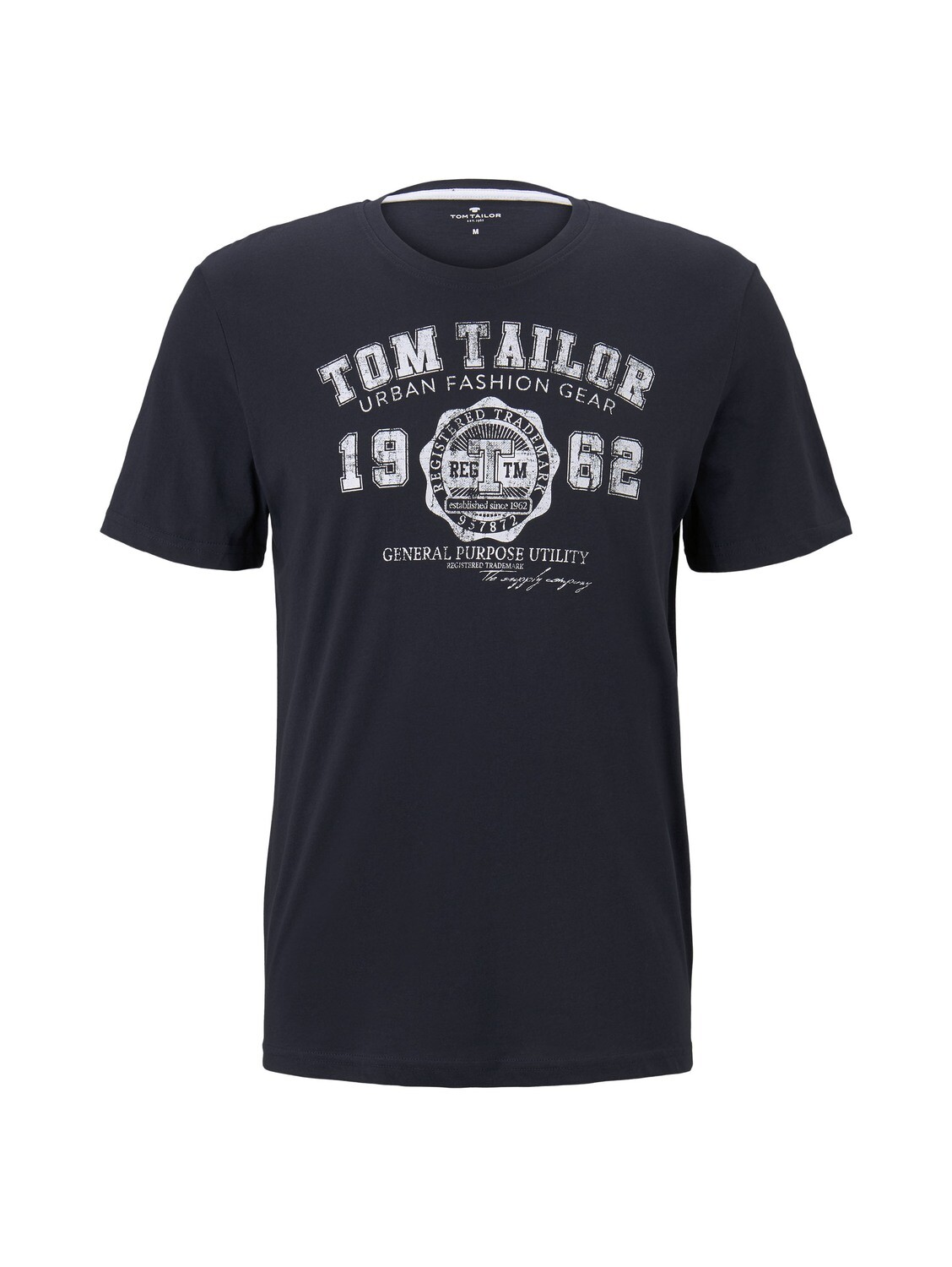 Tom Tailor t-shirt met logoprint, knitted navy