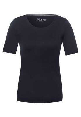 Cecil t-shirt in effen kleur Lena, deep blue