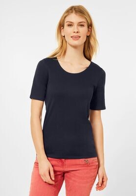 Cecil t-shirt in effen kleur Lena, deep blue