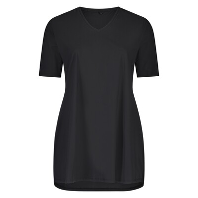 Plus Basics t-shirt v-hals, zwart