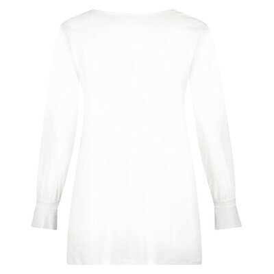 Plus Basics Ruche top ls, wit