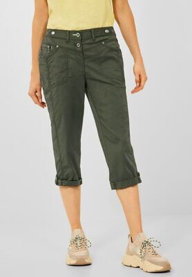 Cecil New York Casual fit broek in 3/4, utility olive