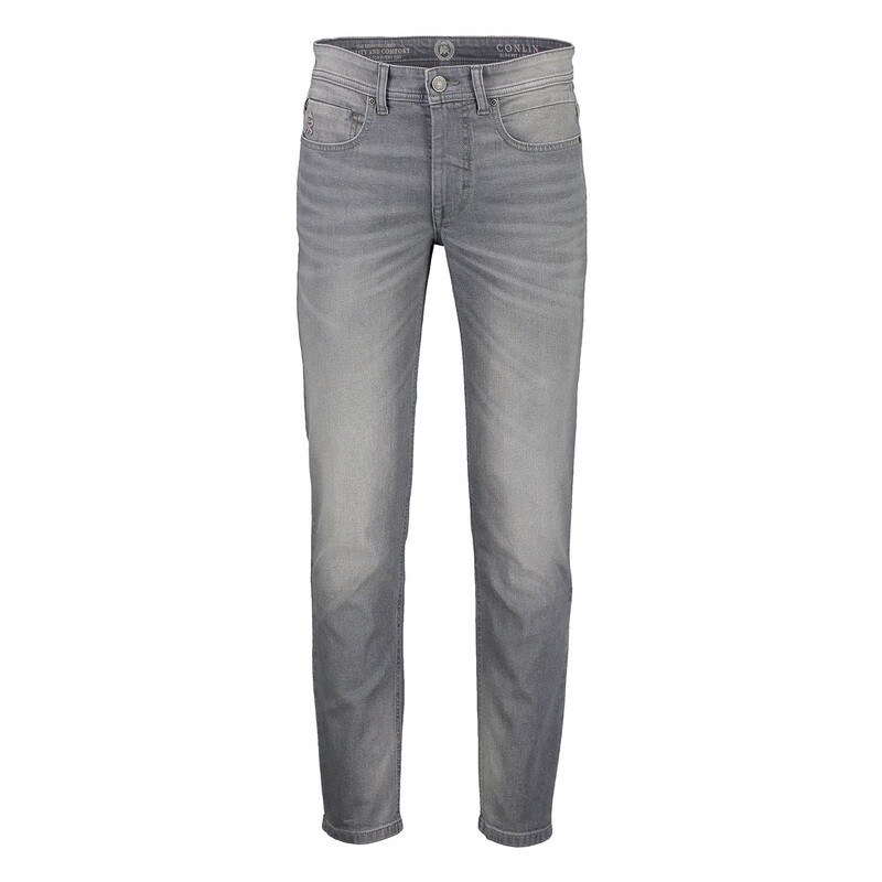 Lerros Conlin slim fit broek 5-pocket stretch denim, mid grey