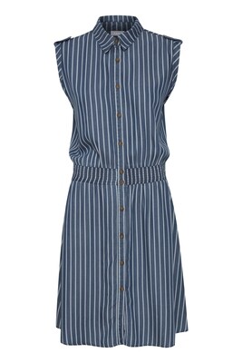 Fransa jurk, striped blue denim