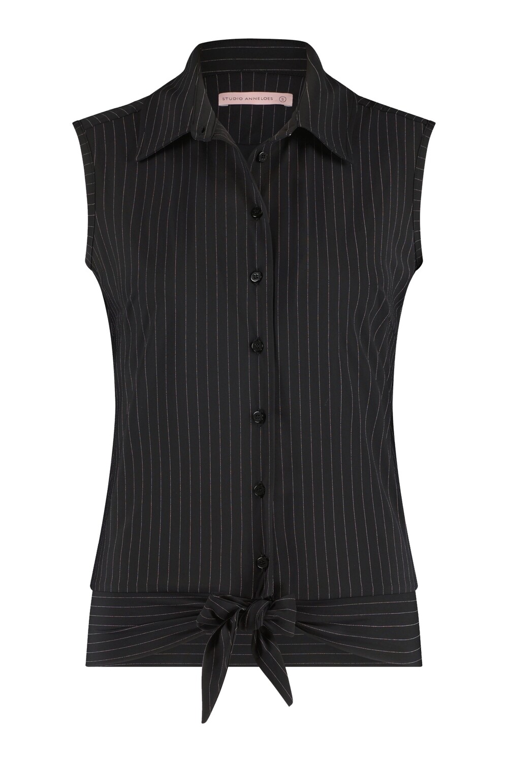Pippa sl pinstripe blouse, black/off white