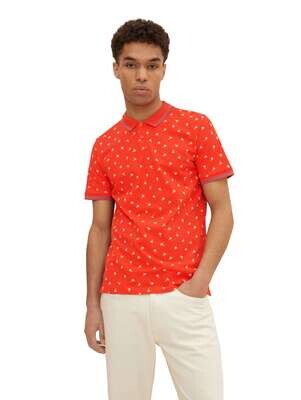 Tom Tailor polo met print, coral palm design