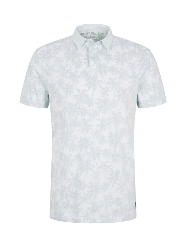 Tom Tailor polo, aqua big palm inside print