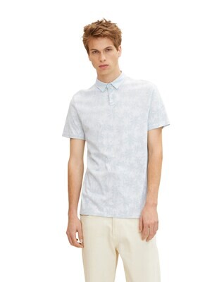 Tom Tailor polo, aqua big palm inside print