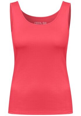 Cecil top in effen kleur, sunset coral