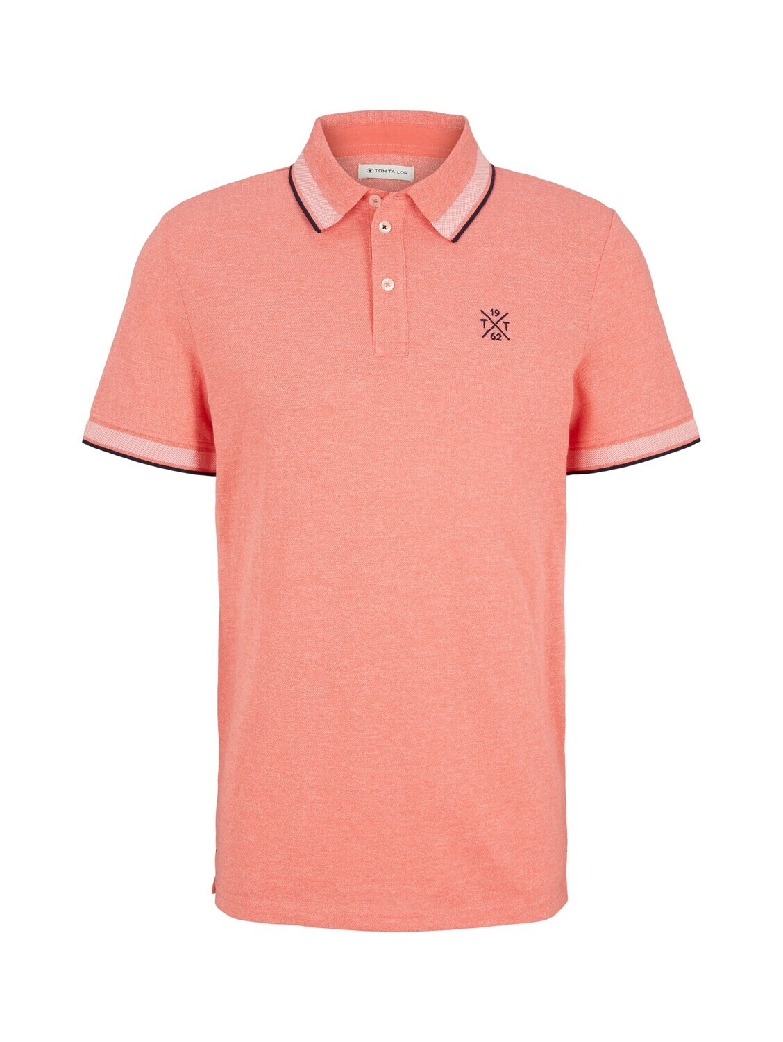 Tom Tailor polo, coral streaky two tone